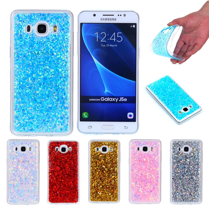 

For Samsung J 5 2016 J510 Shining Case Soft Silicone TPU Frame Colored Shiny Glitter Back Cover Case for Samsung Galaxy J5 2016