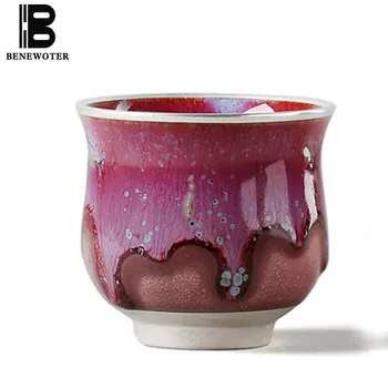 

100ml Handmade Ceramic Porcelian Kiln Gilt Silver Health Teacup Kung Fu Tea Set for Sake Wine Black Tea Coffee Cup Drinkware