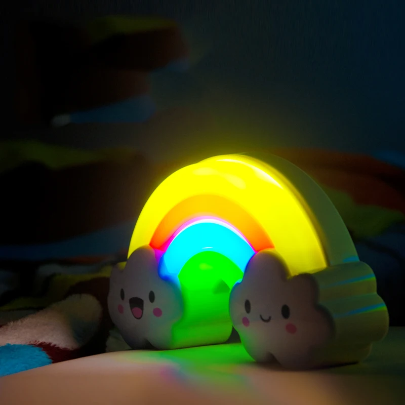 Светодиодный прикроватной тумбочке лампы звуковой и световой контроль лампа ночник Радужный мост декоративный свет для маленьких детей