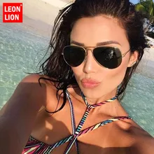 LeonLion градиент Пилот солнцезащитные очки для женщин/мужчин дизайнерские роскошные солнцезащитные очки для женщин Ретро Открытый вождения Oculos De Sol