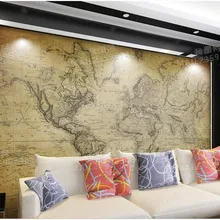 Пользовательские 3d фото настенные фрески обои HD Винтаж Карта мира фон обои Фреска ТВ фон обои украшение комнаты