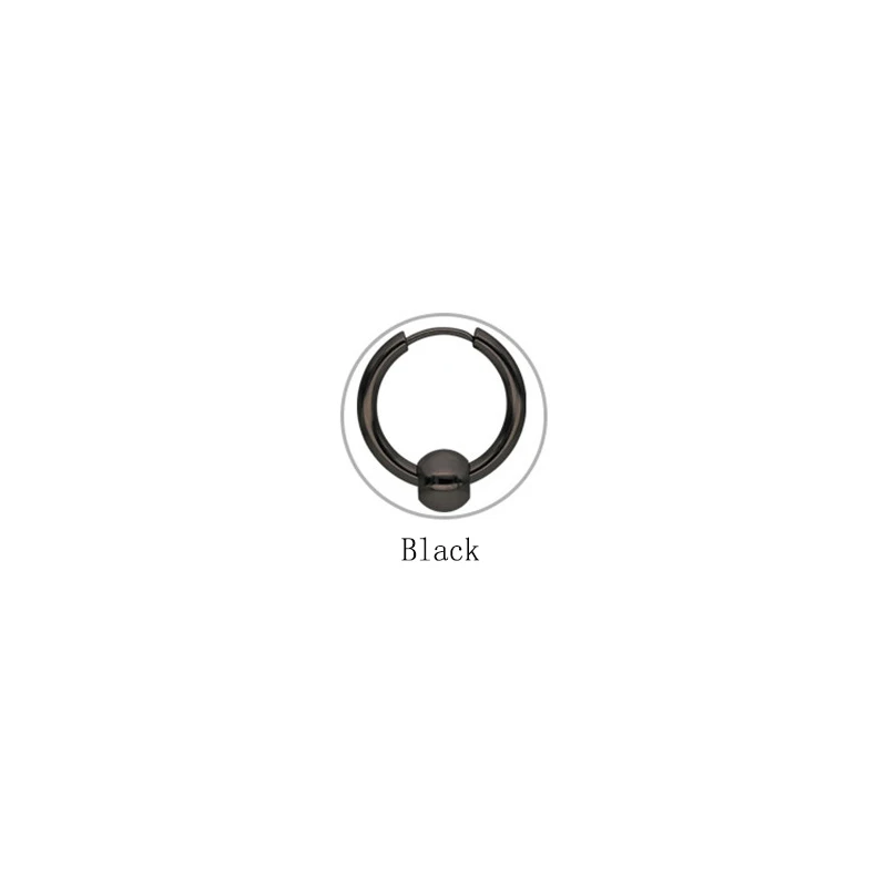 Модные серьги-кольца из нержавеющей стали маленькие круглые квадратные бусы для женщин мужчин Панк Хип-хоп подарочные украшения для ушей 1 штука - Окраска металла: B Black