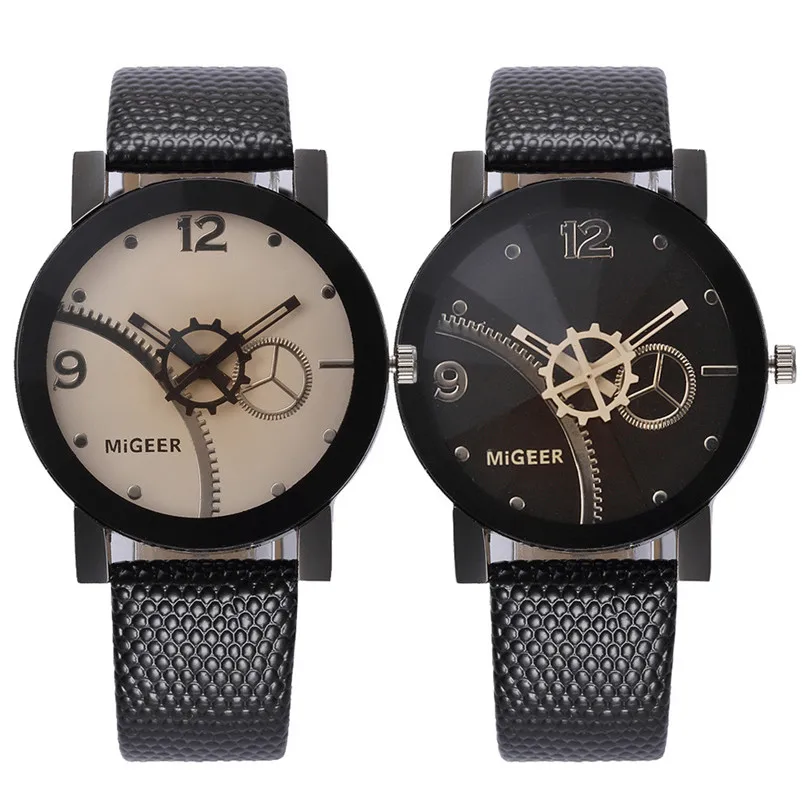 

MIGEER Fashion Watch Man Leather Band Quartz Wrist Watch Mens Watches Top Brand Luxury Design Relogio Masculino 2017 #5052510