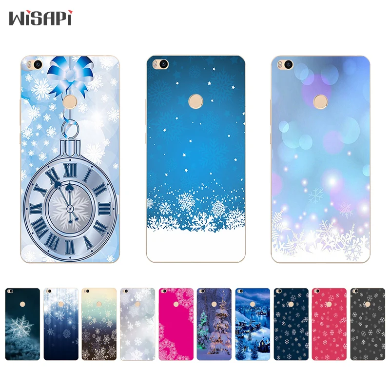 6.44&quot For Xiaomi MAX MAX2 Silicone Phone Case for MIX Shell Thin Mi6 6Plus TPU Bumper Back Cover White Snow Pattern | Мобильные