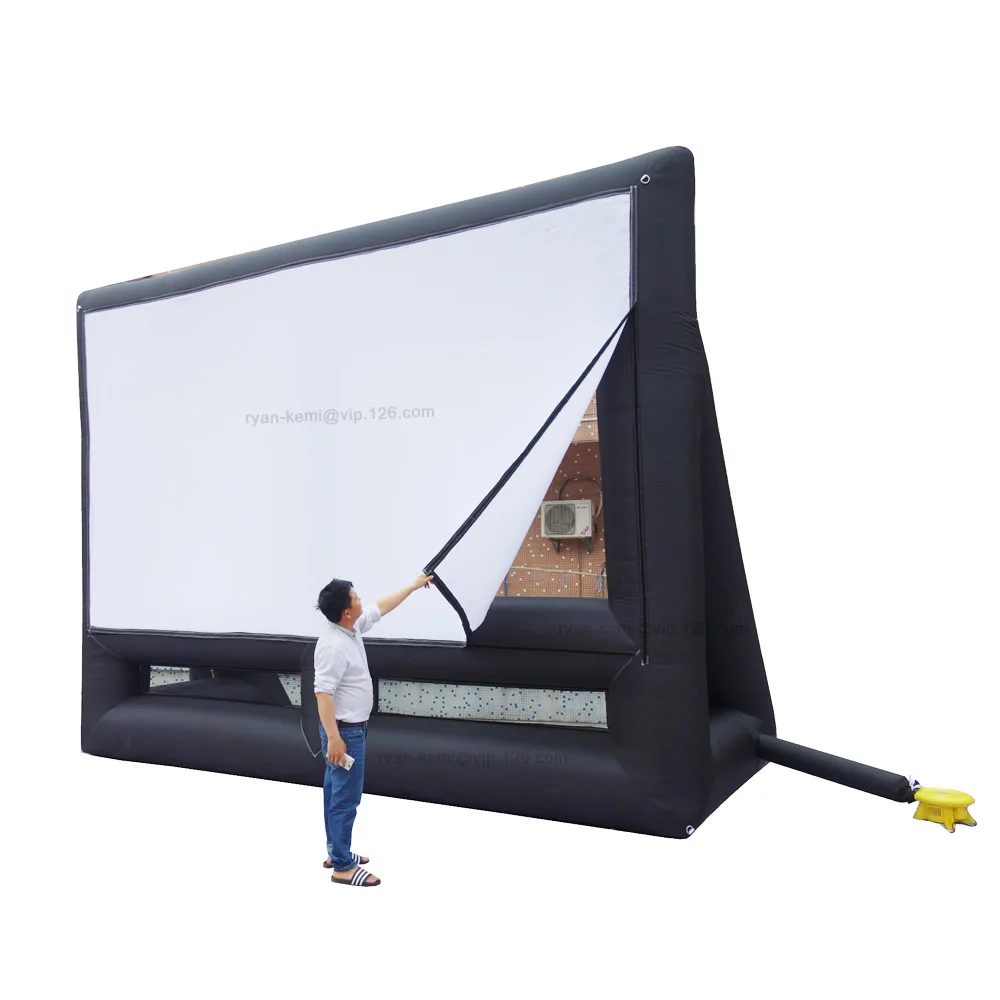5.4m 16:9 outdoor inflatable movie screen with removable screen cloth Portable air projector screen cinema projection screen 5