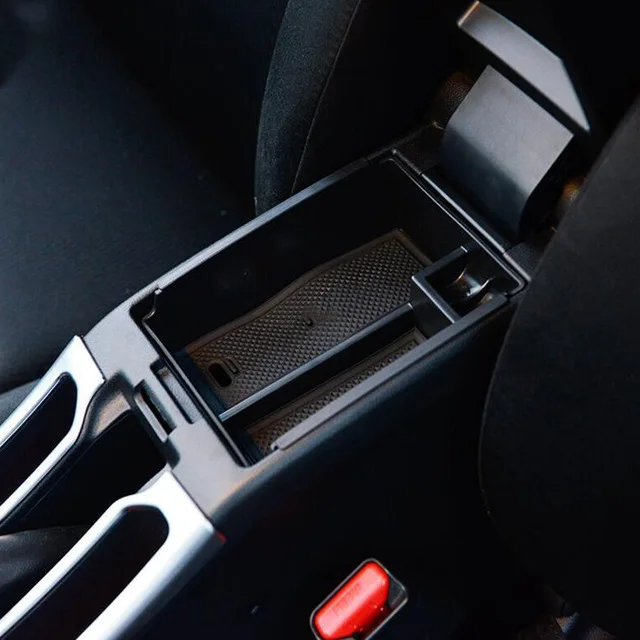 

ABS Plastic For Honda City 2015 2016 2017 Car Armrest Storage box Grid Cover Trim Car Styling accessories 1pcs
