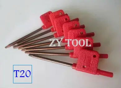 

Free shipping 10Pcs screwdriver screwdriver inner six angle wrench T20 small red flower type wrench