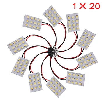 

New 20 Pcs 12 SMD LED Auto/Vehicle/SUV/Car Interior Panel Dome Lights Lamps with T10 BA9S Festoon Adaptors Super Bright White