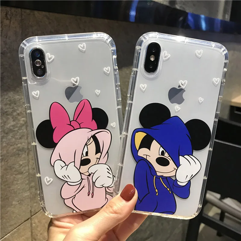 

Cute Cartoon Mickey Mouse Soft TPU Phone Case For iPhone 11 Pro XR XS MAX Clear Shockproof Minnie Cover For iPhone 7 8 6 6s Plus