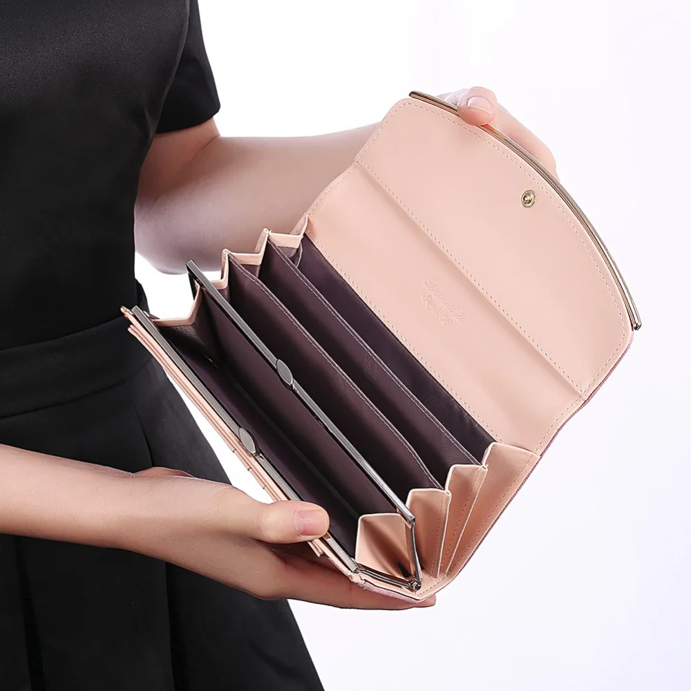 2017 высокое качество Для женщин бумажник известный бренд из искусственной кожи длинный женский кошелек Сумки визитница 4 цвета леди