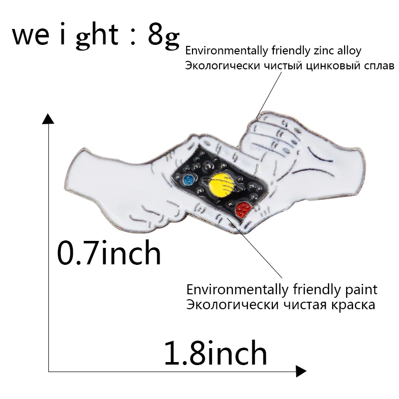 Планета фотографирования жестов брошь в виде фотокамеры креативный Goodnight Сатурн звезда руки Эмаль Булавка Джинсовая Шляпа значок друзья подарок