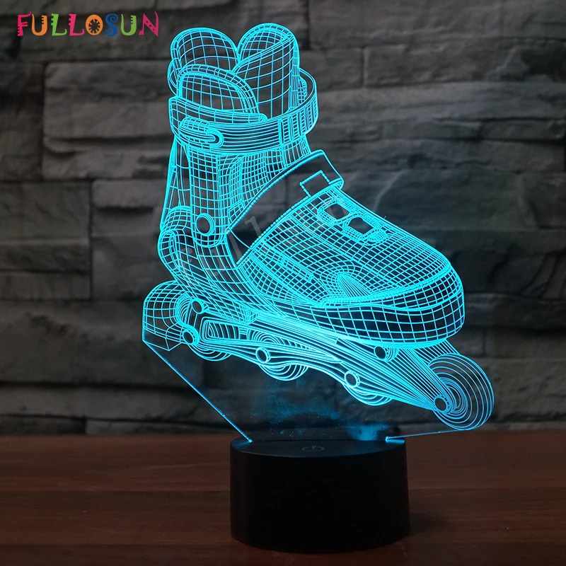 

3D LED Lamp Skates 3D Colorful Night Lamp 7 Color USB Touch Desk Lights for Children's Room Toy Lights