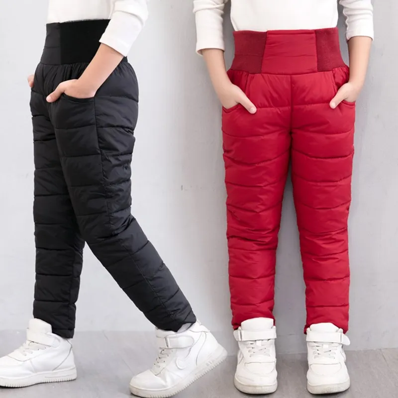 

Boy girl winter warm pants. Children's winter thick warm trousers waterproof ski pants. Girl warm pants suit:3 4 5 7 9 years old