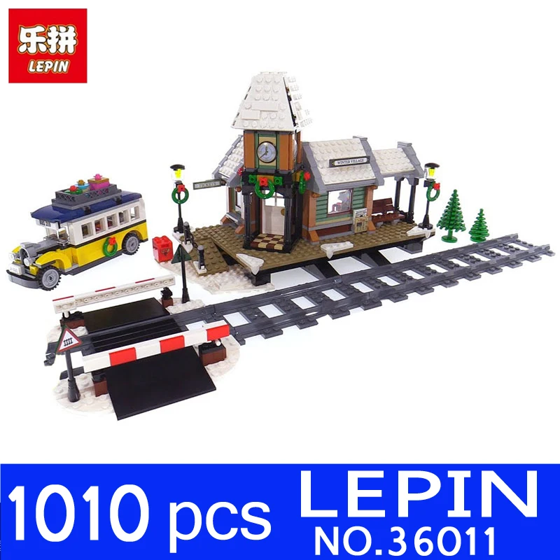 

Lepin 36011 36010 36001 Genuine 1010Pcs Creative Series The Winter Village Station Set Building Blocks BricksToys Gift