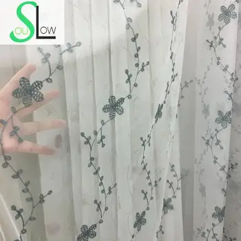 

Slow Soul White Yellow Fresh Milk Curtain High End Lace Curtains Floral Tulle Decorative Sheer For Living Room Bedroom Kitchen