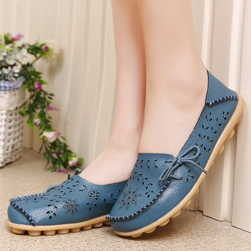 

2019 Women's Flats Shoes Women loafers Ladies Shoes Slip on Flats 9 color Leather Shoes footwear ghj785