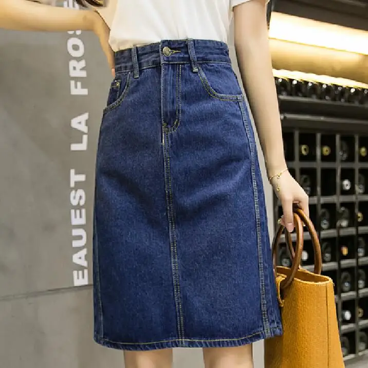 Женские летние юбки Saias размера плюс джинсовая юбка кэжуал женские джинсовые юбки карандаш S-4XL