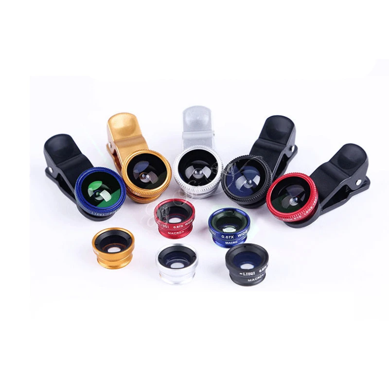 

3 in 1 Clip-On Wide angle Fish Eye Macro cell phone Lens camera for Samsung Galaxy S6 Edge S5 S4 S3 Note 4 3 2 iphone 4 5 6 Plus