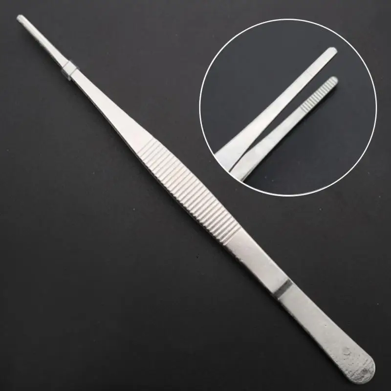 

30cm Stainless Steel Long Food Tongs Straight Tweezers Kitchen Pliers Hand Tool clipping food meat