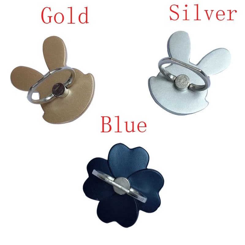 

5pcs/lot cute rabbit and Flower Phone Case Finger Ring Holder for iphone Samsung Android Mobile Phone Back Cover