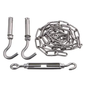 

Silver Load 60KG 304 Stainless Steel M4 1.5M Turnbuckle Chain Set for Outdoor Drying or Tightening