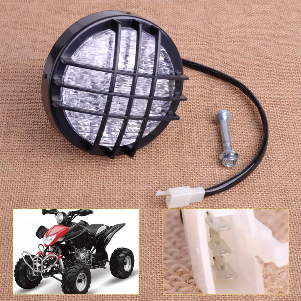 

CITALL 3 pin 12V LED Head Light Front Headlight kit fit for ATV Quad 4 Wheeler Go Kart Motorcross Roketa SunL Taotao