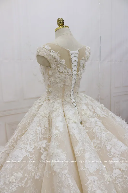 Robe De Mariage свадебное платье настоящая фотография бальное платье свадебное платье es с шлейфом цветы высокое качество Vestido De Noiva