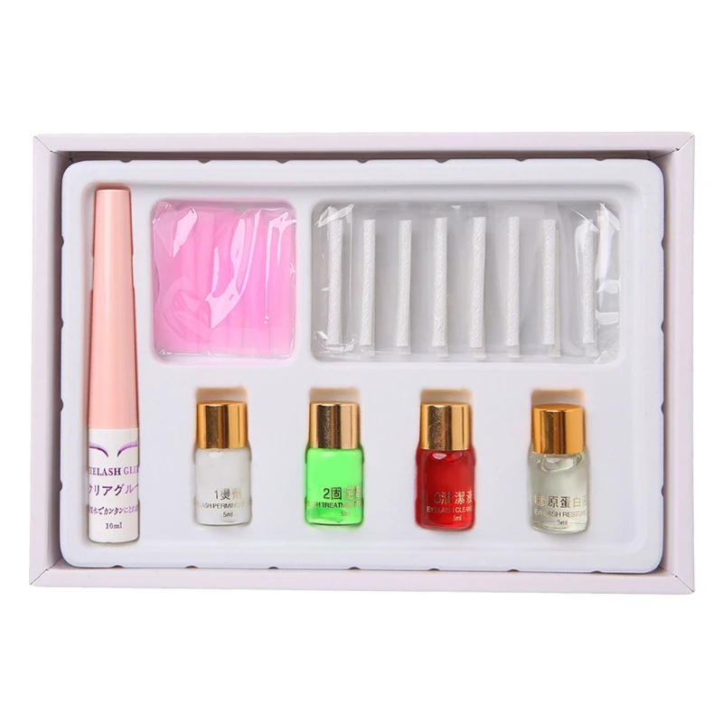 

Eyelash Lash Curling Perming Curler Rod Lotion Glue Perm Solution Kit Full Set