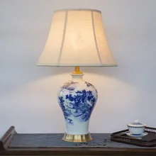 Китайская антикварная лампа для гостиной, ретро Винтажная настольная лампа, фарфоровая Керамическая Настольная лампа, свадебное украшение, настольная лампа