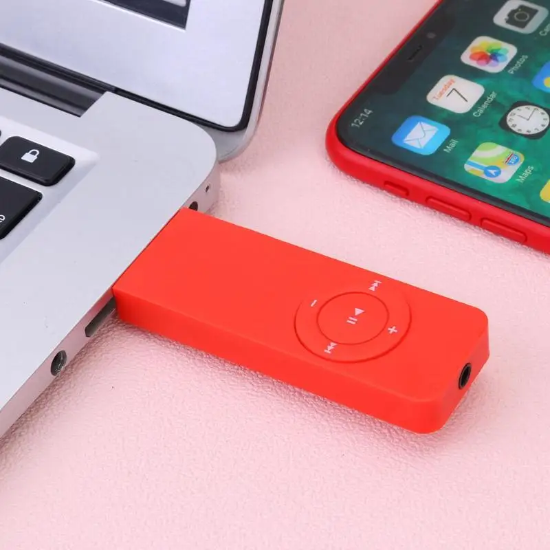 Портативный USB MP3 плеер со слотом для tf карты перезаряжаемый 160 мАч мини с