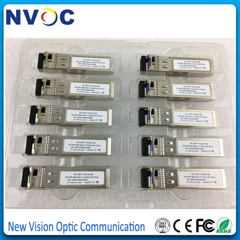 10G SM BIDI 1270 нм 60 км волоконно оптический модуль приемопередатчика SFP + LR LC совместим