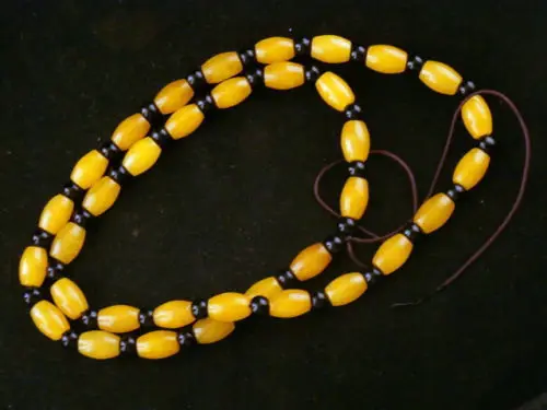 

N1377 Chinese Yellow Jade Beads Necklace 28% Discount