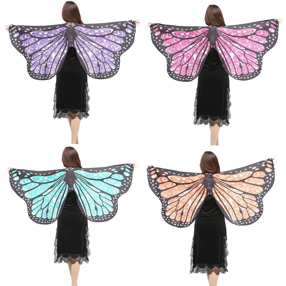 Chamsgend для женщин девочек Мягкая бабочка крыло шаль шарф пашмины фестиваль аксессуары к костюму для Косплей 80117