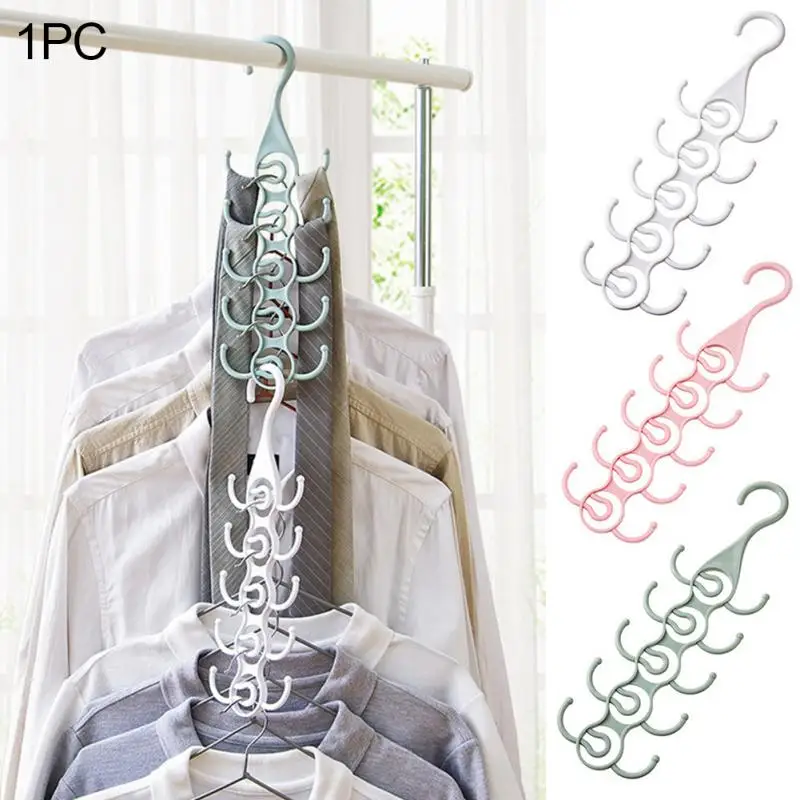 PP Многофункциональная вешалка для одежды, органайзер, держатель, 10 крючков, тканевые крючки для хранения, ремни, галстуки, вешалка
