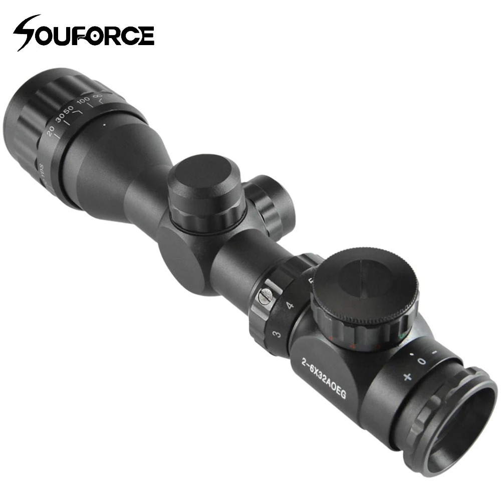

2-6x32AOEG Rifle Scope Red/Green Mil-Dot Illuminated Crosshair Optics Reflex Optical Scopes