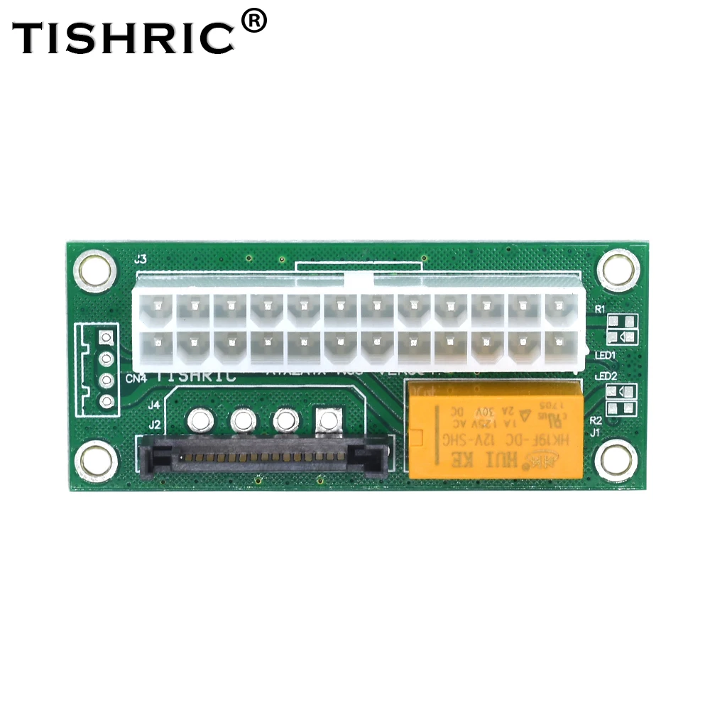 

TISHRIC 10pcs Sync Starter Extender Cable Card 24Pin ATX 15Pin SATA Molex Power Supply Add2psu Dual Psu Adapter For Btc Mining