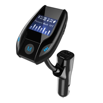 

YASOKRO Wireless Bluetooth A2DP Handsfree Car Kit FM Transmitter Car MP3 Audio Player Dual USB Charger Support TF Card & U Disk