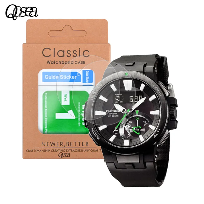 

Qosea 10 Pcs Premium Tempered Glass For Casio PRW-7000 Watch Screen Protector Ultra Clear 9H Protective Premium Film Wholesale