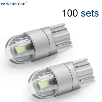 

MODERN CAR 100pcs T10 LED car Lights Bulbs White 194 168 W5W Lamp t10 3030 2SMD 12V 6000K Interior Turn Signal Lights Blue 24V