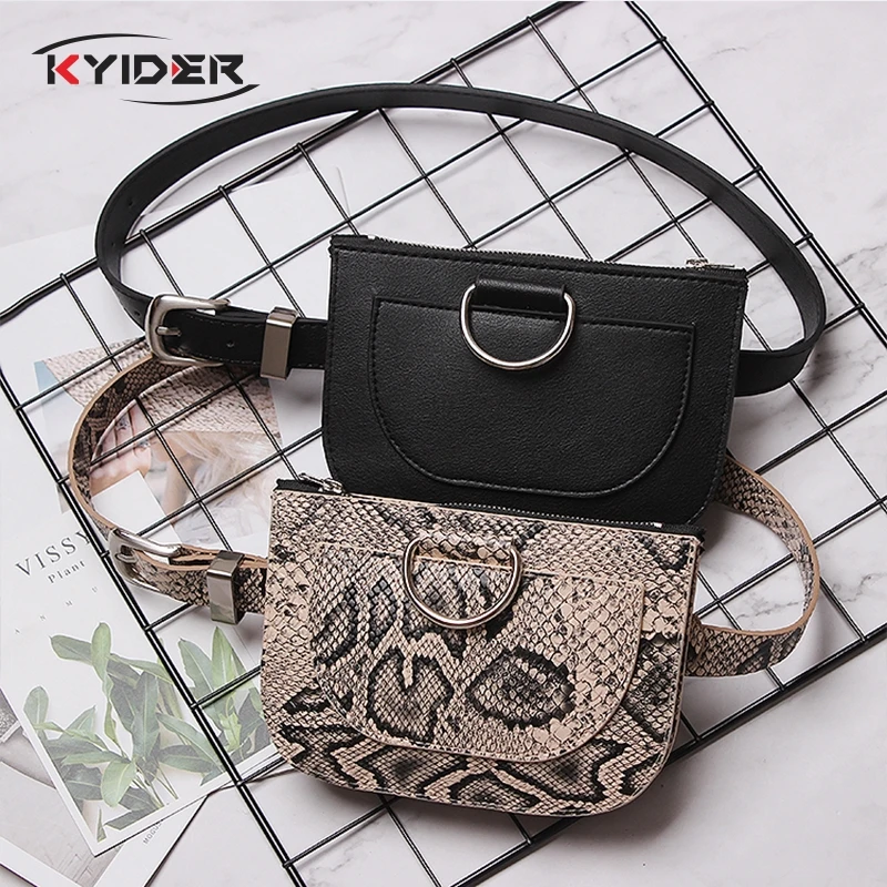 KYIDER الأزياء اعوج الخصر حقيبة المرأة جلد الخصر حزمة خمر حزام خصر أكياس جيب للهاتف
