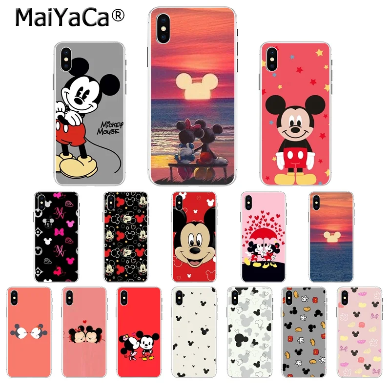 

MaiYaCa Beauty Beast Kissing Mickey Minnie Mouse TPU Soft Silicone Phone Case for Apple iPhone 7 6 6S Plus X XS MAX 8 5 5S SE XR