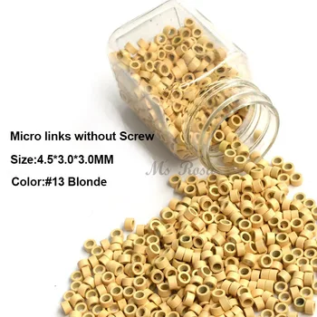 

Micro Rings 4.5*3.0*3.0MM 1000Pcs Per Bottle Color Blonde #13 Hair Extension Beads Micro Beads For Hair Extension