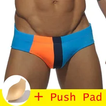 Летние мужские плавки с пуш-падом, низкая талия, сексуальный купальный костюм, водонепроницаемые плавки, мужские плавательные трусы купальник для мужчин, Sunga