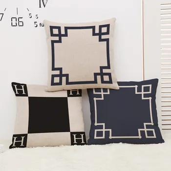 

Chinese window retro synthetic linen cotton blended cushion sofa pillow pillowcase with simple car back