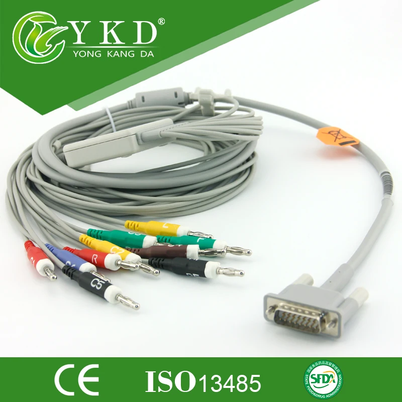 EKG Cable 10 Leads for HP M1770A ecg machine IEC Banana 4 0 pin End