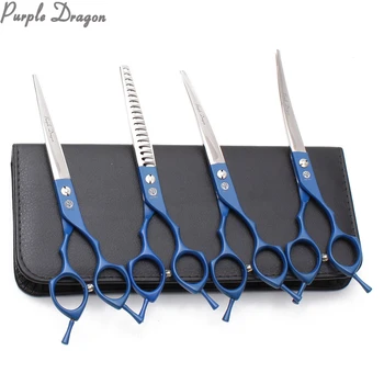 

Suit 6.5" 4Pcs 440C Straight Scissors Thinning Shears UP&Down Curved Shears Dog Grooming Scissors Pet Shears Dropshipping Z3009