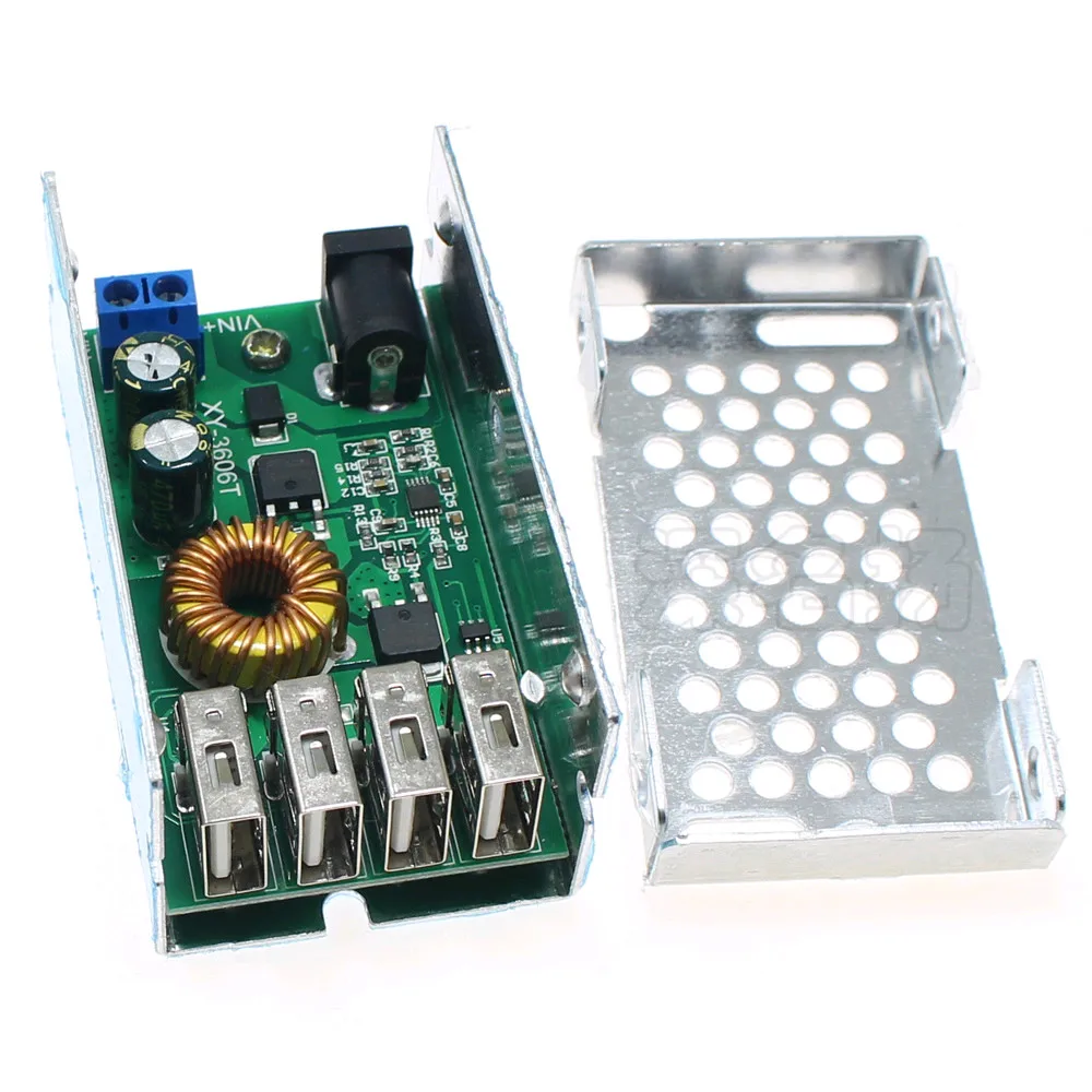 

4 USB Output DC-DC 9V/12V/24V/35V to 5V 5A Step Down Power Module Converter Electric Modules Board phone fast charging