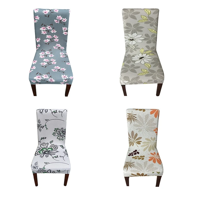 

Printed Chair Cover Spandex Stretch Dining Chair Cover Seat Elastic Slipcover Seat Case Kitchen Chair Protector Housse de Chaise