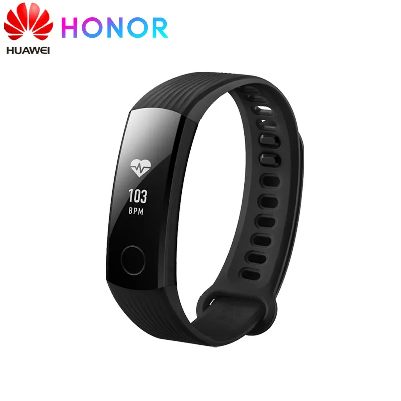 huawei Honor Band 3 Smart Band 50 метров плавательный водонепроницаемый фитнес-трекер Смарт-часы монитор сердечного ритма в реальном времени - Цвет: Black