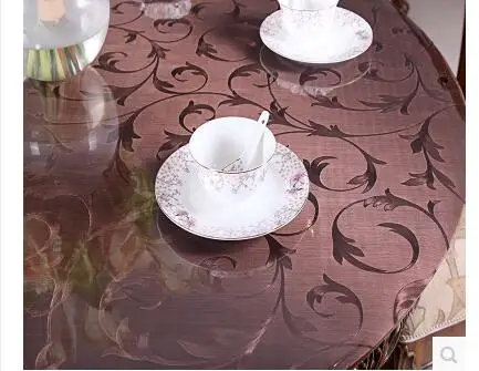  PASAYIONE Soft Glass PVC Round Tablecloth Waterproof Oilproof Disposable Table Cloth Home Kitchen D